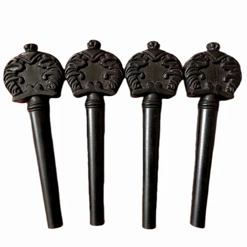 4pcs Good Cello Pegs Carved Ebony Jujube wood Cello Accessories 4/4 Full Size