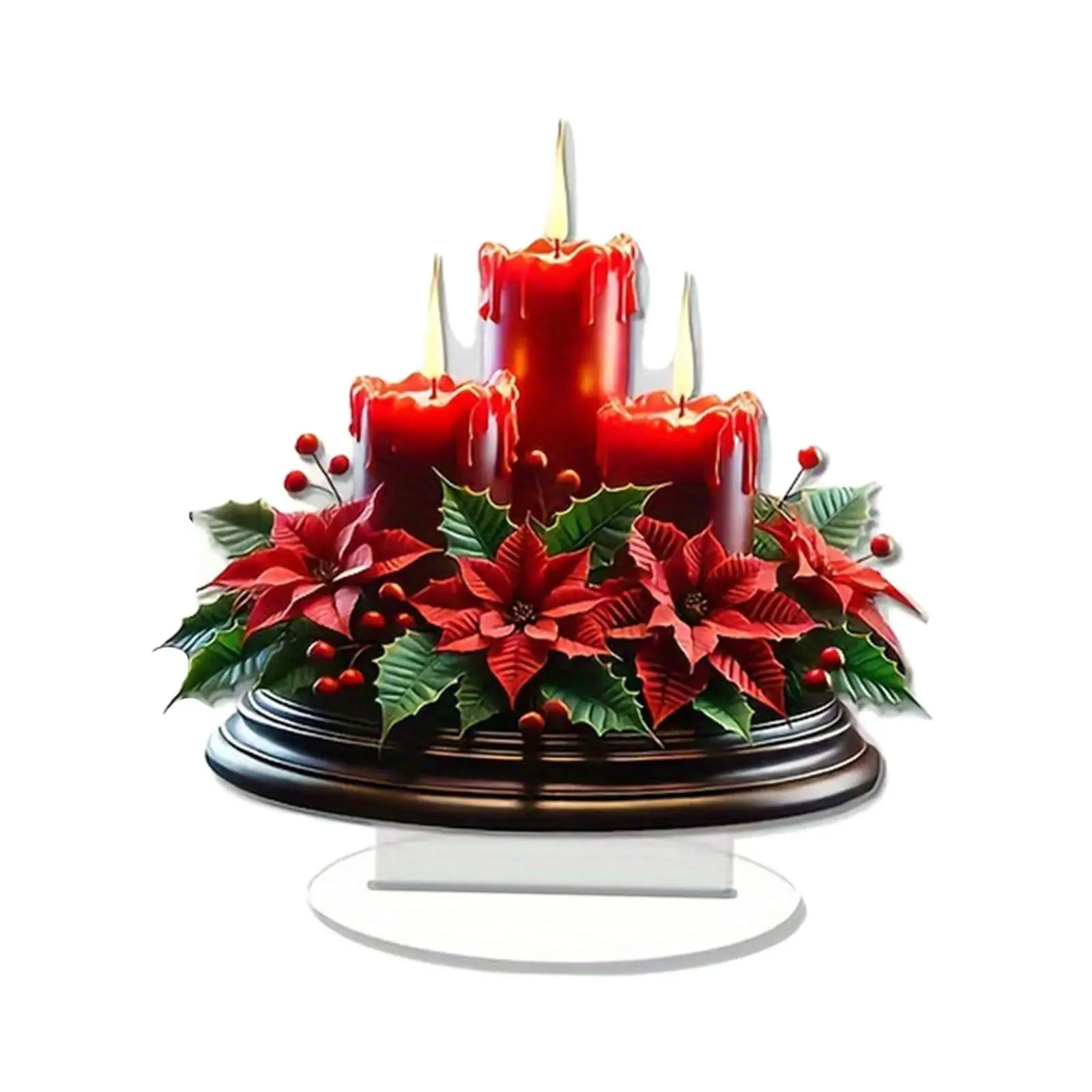 Acrylic Candle Holder Shaped Decor Party Supply Easy Installation DIY Festive Atmosphere Ornament Desktop Decoration for Corner