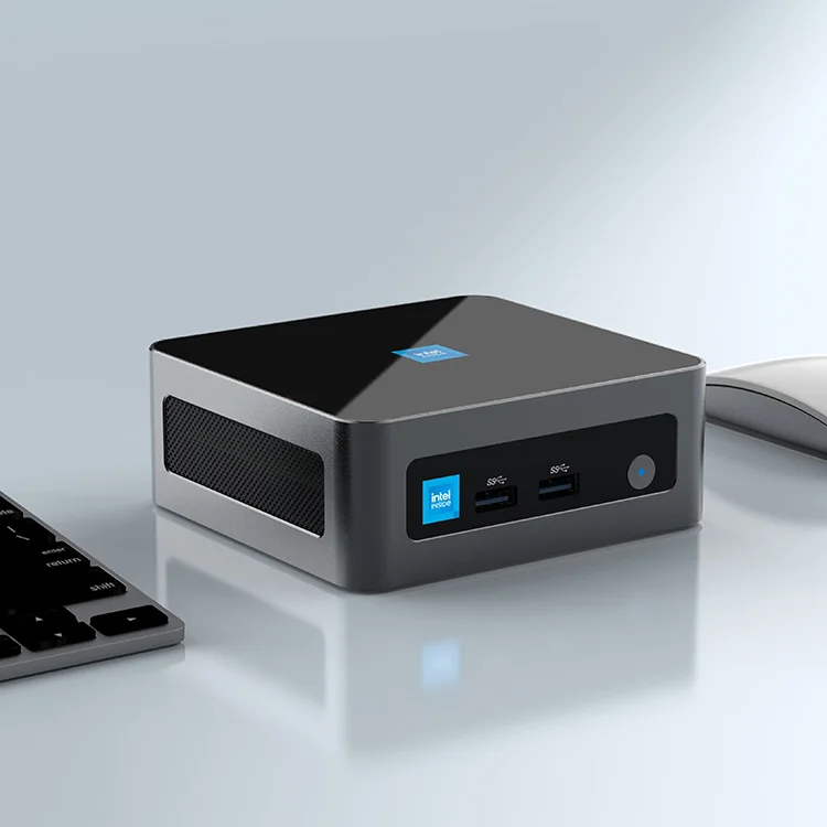 Computer desktop mini PC da gioco portatile più potente a 4 core di 12a generazione N100 N305 con ventola