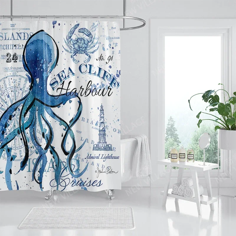 Home waterproof fabric bathroom curtain accessories 90x200 shower shower curtain 240 * 200 Atlantis style shower curtain