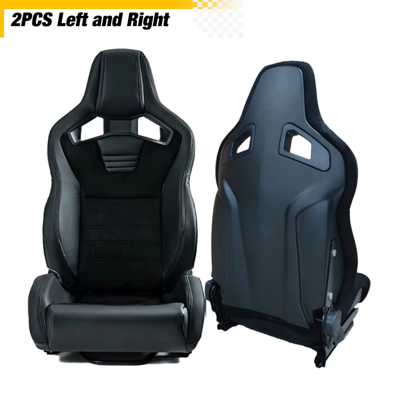 Car Sports Seats Fiberglass carbon fiber Comfortable Racing Seat Adjustable Leather Fabric Car Vehicle Seats 2PCS Left and Right