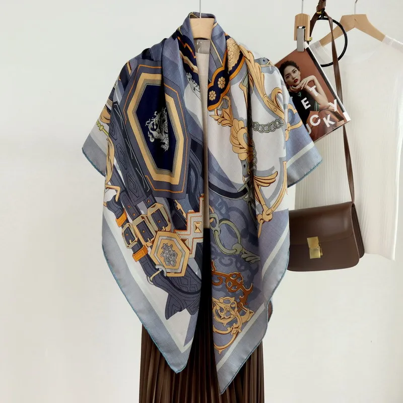 

AB Faced Winter Luxury Scarf Shawls Warm Soft Pashmina Oversized Foulard Wrap Stole Scarves 135CM