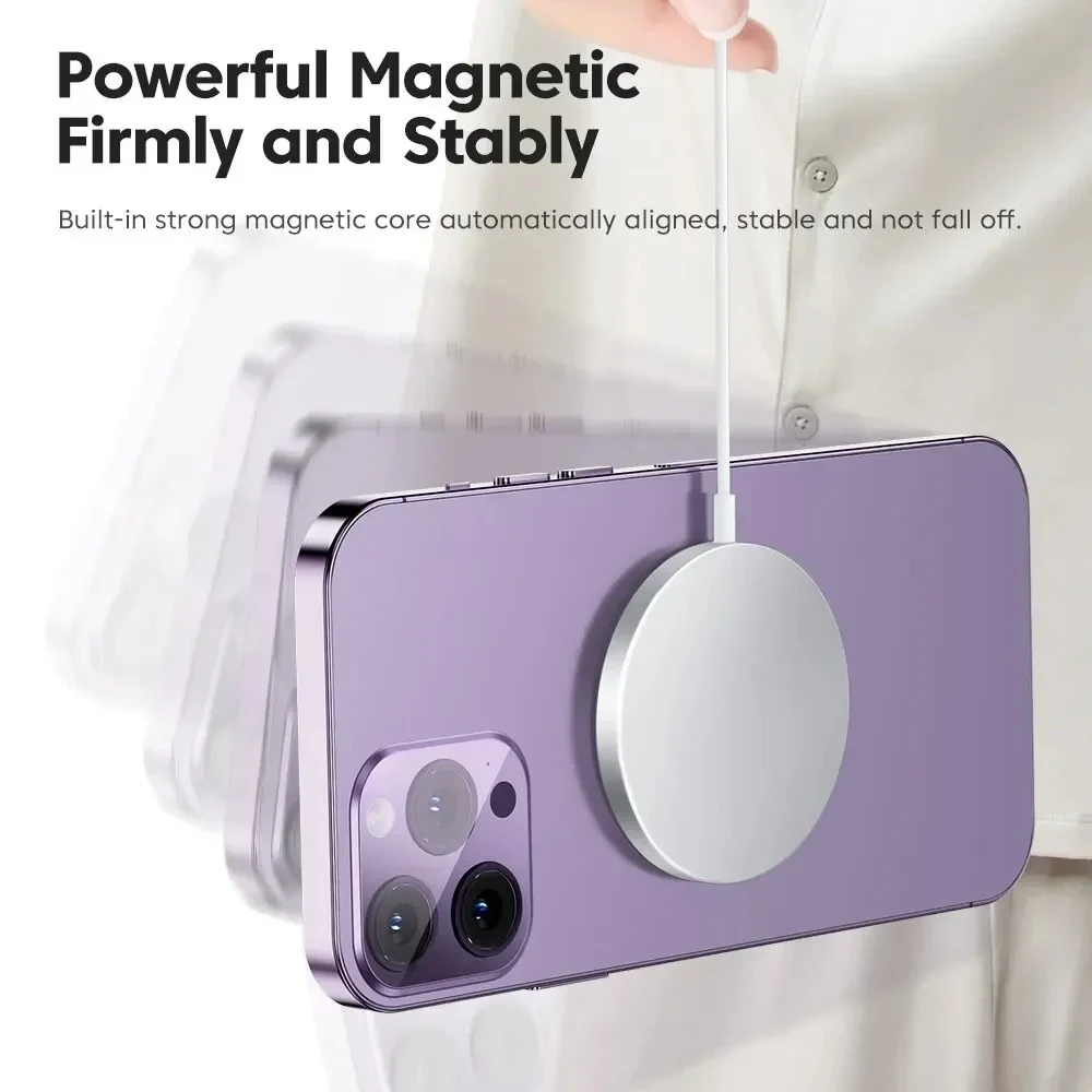 자기 무선 충전기 15W 빠른 충전 무선 전화 충전기 iPhone 15 14 Pro Max 미니 빠른 자기 충전기