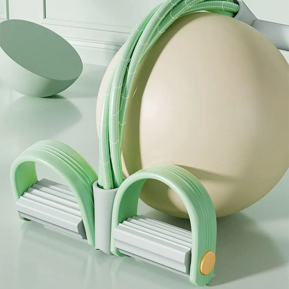 Multifunction 4-Tube Yoga Pedal Puller Rubber Abdominal Exerciser Resistance Band Thicken Elastic Pull Rope Waist