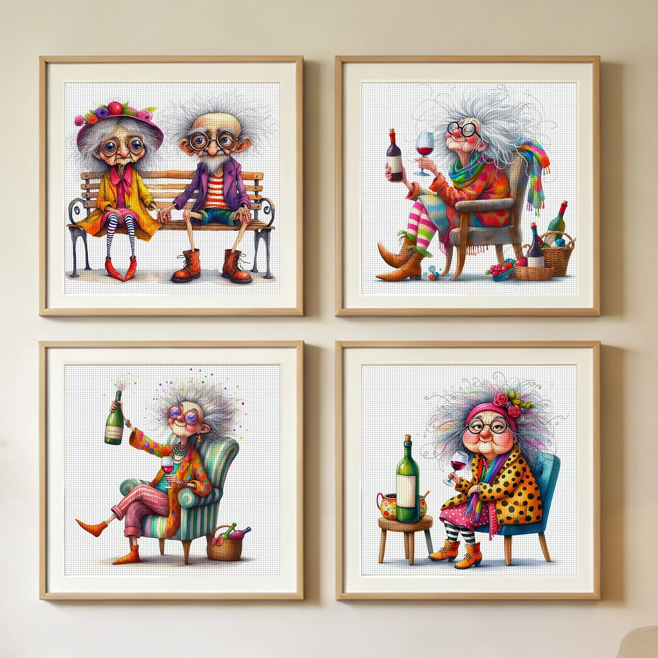 

Набор для вышивания крестиком Playful Seniors, 11CT, для декора стен, подарок, ручная работа, без рамки, полуфабрикат, 36×36 см