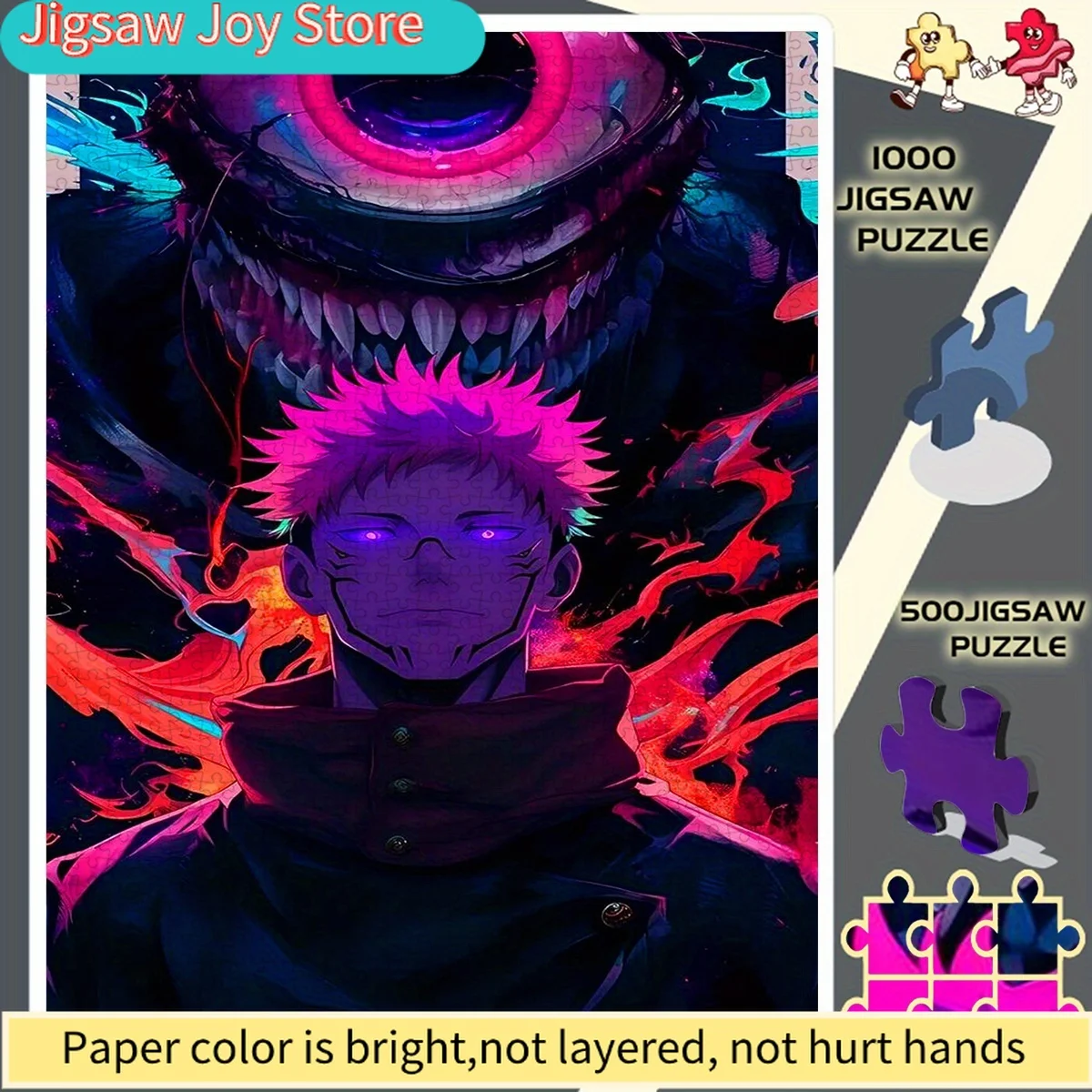 

Puzzle, Paper Puzzle, DIY Puzzle, Large Adult Puzzle, Dark Anime Character with Cool Background Poster - Perfect for Home Deco