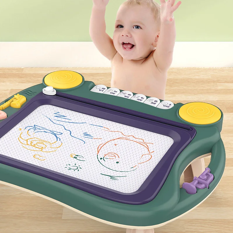 Nowe zabawki Montessori dzieci magnetyczna tablica kreślarska farba do nauki magnetyczny tablet do pisania tablica kreślarska dla dzieci Gif