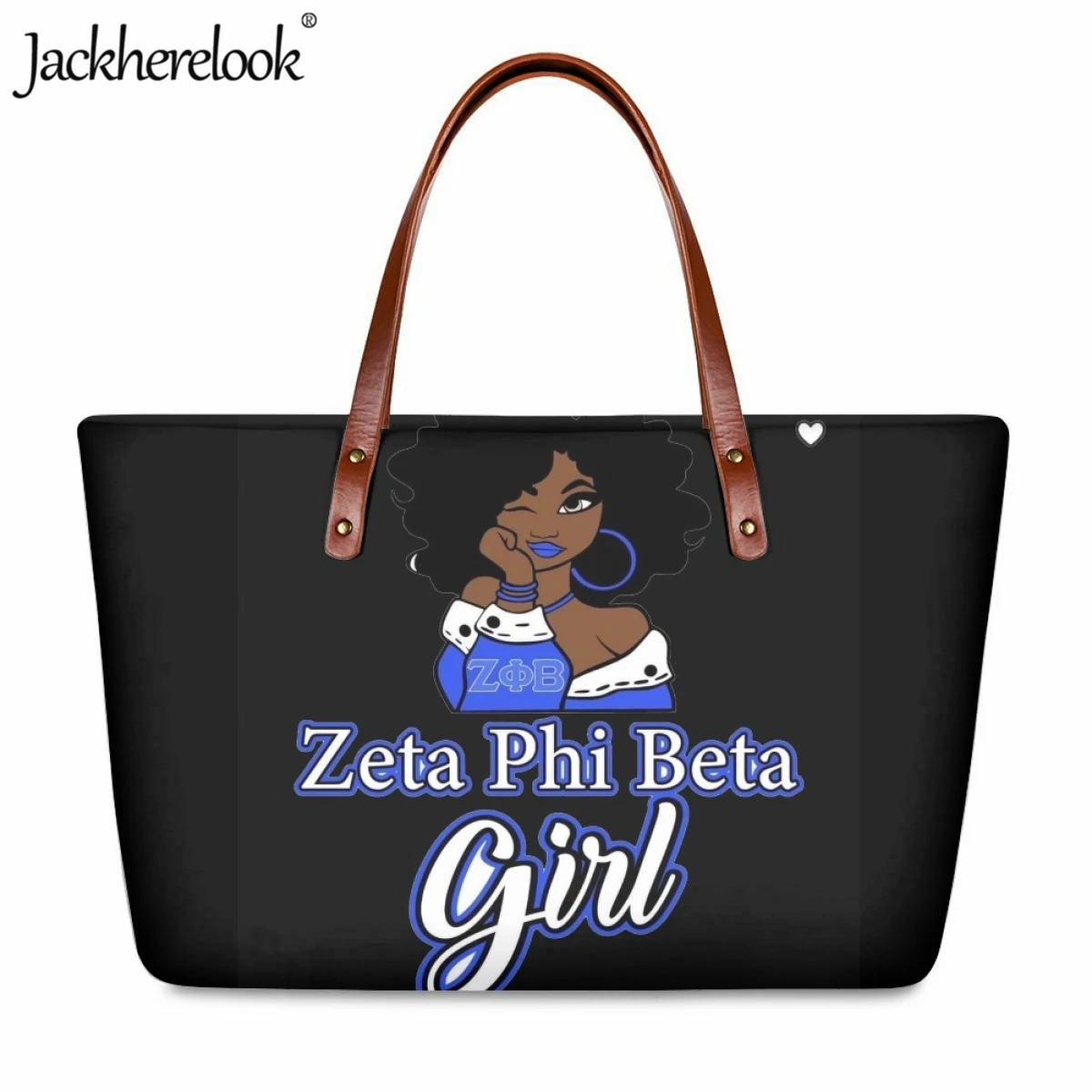 Jackherelook Women's Shoulder Bags New Hot Zeta Phi Beta Sorority 1920 Tote Bags for Ladies Large Capacity Shopping Handbags