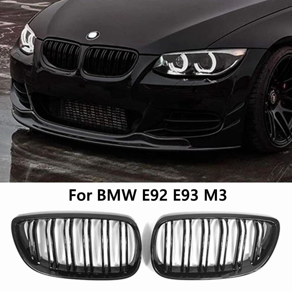 

Front Bumper Kidney Grill For BMW E92 E93 M3 2006-2009 Gloss Black Dual Line Grille Car Styling Racing Grilles Replacement Part