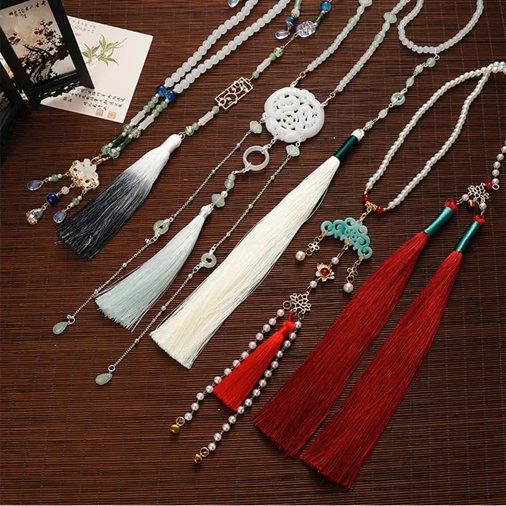 Tang Ming Song Dynasty Hanfu Ruyi Pendant Pearl Chinese Style Chinese Necklace Horse-face Skirt Accessories Ethnic Style