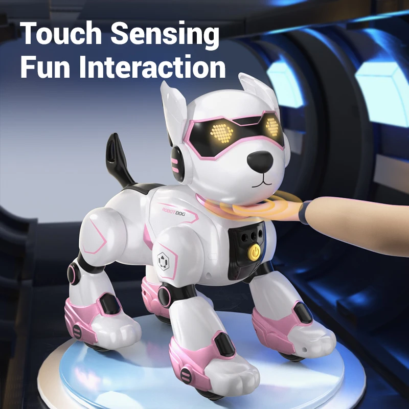 2.4G Touch Sensing Sing& Dancing RC Smart Programming Dog Interactive children's Educational Toy Remote Control Stunt Robot Dog