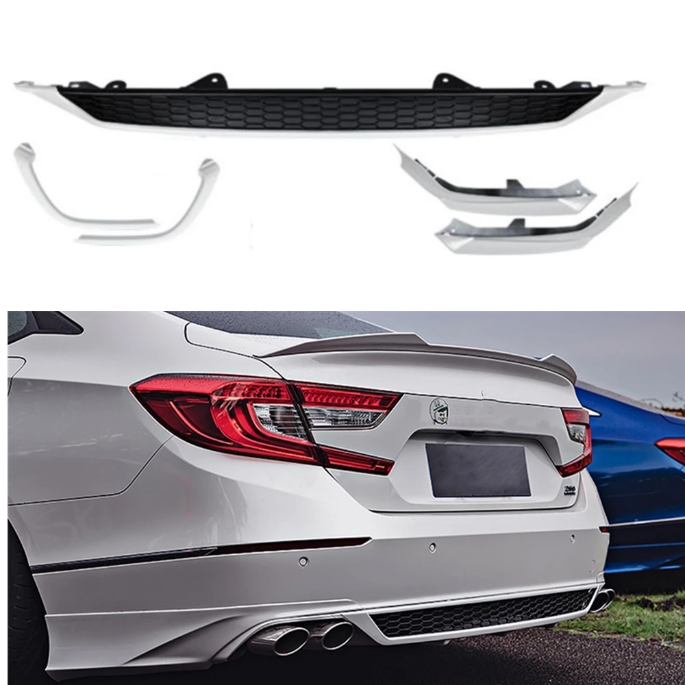 YOFER Rear Bumper Diffuser Lip+Side Spoiler Cover Trim Guard Plate Splitter For  Accord 10TH 2018 2019 2020 2021 2022