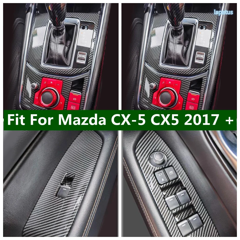 Gear Shift Box Armrest Glass Lift Button Switch Decoration Panel Cover Trim Fit For Mazda CX-5 CX5 2017 - 2024 Car Accessories