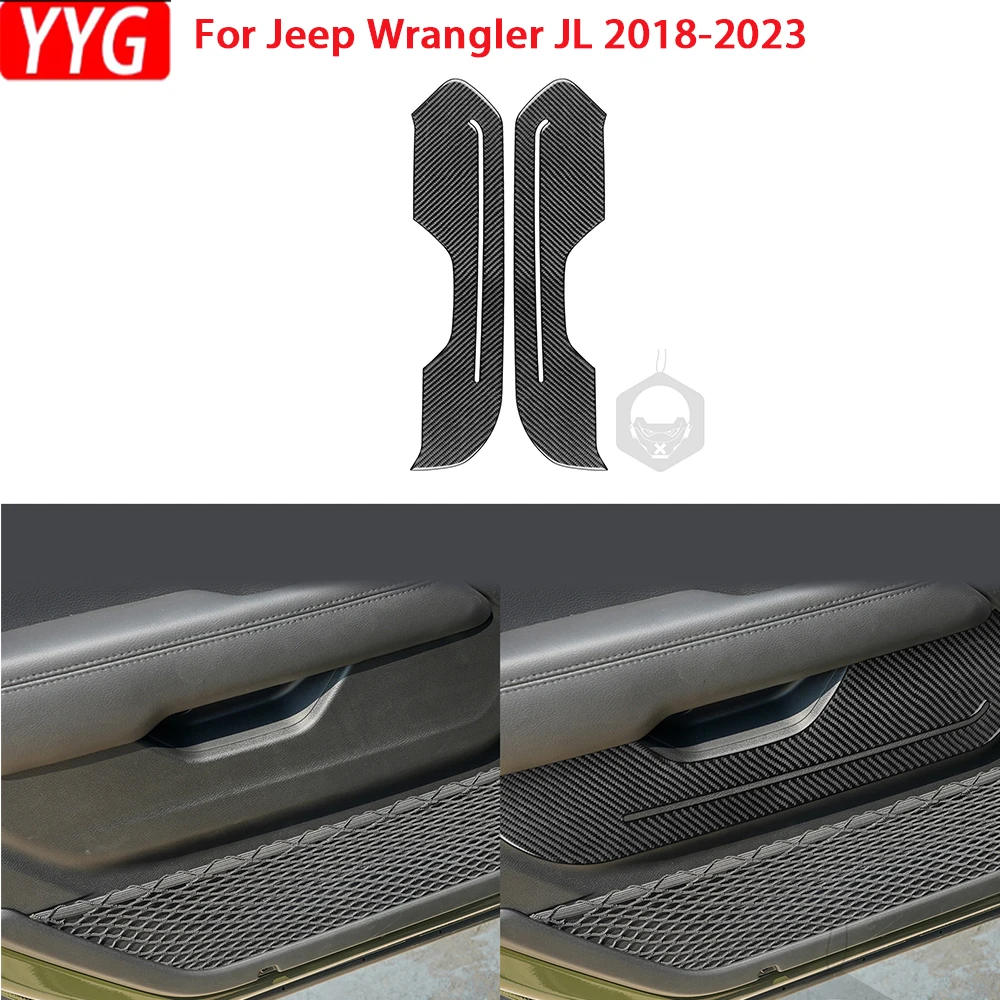 

For Jeep Wrangler JL 2018-2023 Gladiator 2020-2023Carbon Fiber Door Panel Trim Cover Car Interior Accessories Decorative Sticker