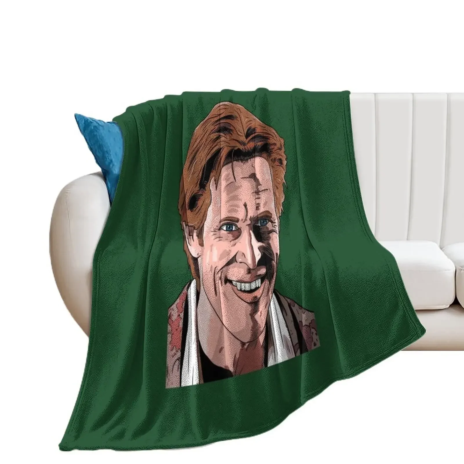 

Willem Dafoe Green Goblin Throw Blanket Picnic heavy to sleep Furry Polar Blankets