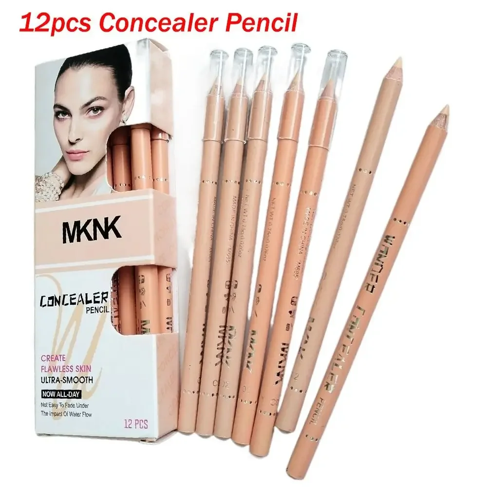 ดินสอคอนซีลเลอร์ 12 ชิ้น 2 สี ปรับสีผิวให้สม่ำเสมอ ปกปิดจุดด่างดำ รอยคล้ำ ฝ้า กระ จุดด่างดำจากวัย และสิว