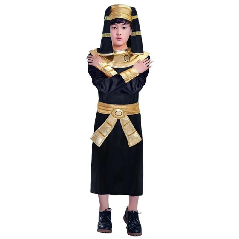 Costume de Cosplay de Pharaon d'Aleopatra pour Enfant Garçon et Fille, Vêtement de Famille Prince de Prairie Egypte