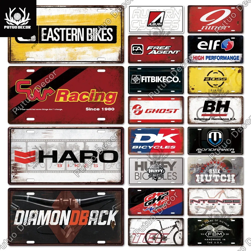 Putuo Dekor Fahrrad Marke Vintage Nummern schild Metall Zinn Zeichen für Garage Mann Höhle Fahrrad Shop Wand dekoration Fahrrad Reparatur