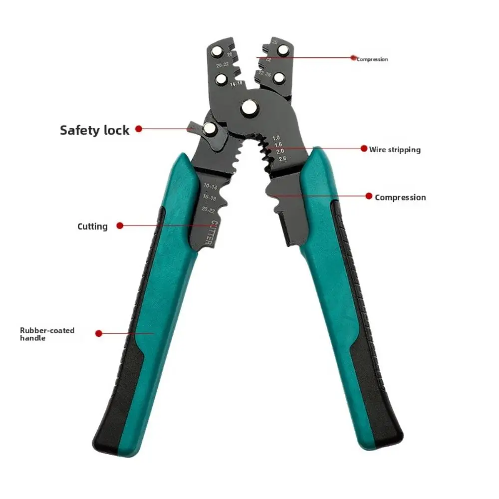 

Mini Size Electric Terminal Crimping Pliers 10-26 AWG Multiple Connector Wire Stripping Tool Integrated Design Cutting Function