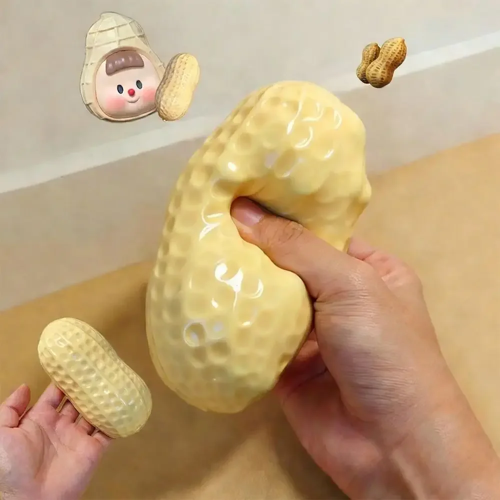 Pelota Antiestrés de Cacahuete, Pelota Blanda y Crujiente, Juguete Sensorial con Sensación Cremosa, Juguete Antiestrés ASMR para
