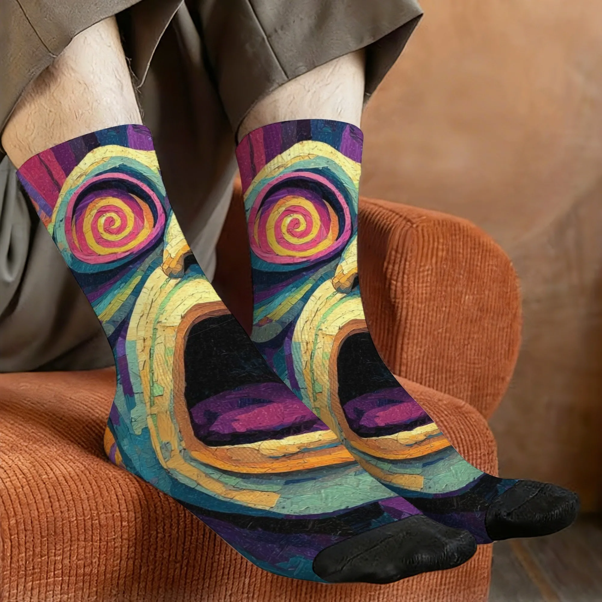 Whirlpool Eye Madman Socks Durable Lightweight Wrinkle-Resistant Men's Cycling Hiking Camping Street Retro Fashion Holiday Gifts