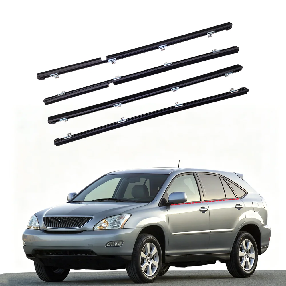 Front & Rear Door Glass Inner RH LH Weatherstrip Set for Lexus RX330 RX350 2003 2004 2005 2006 2007 2008 2009 OE No. 6817148032