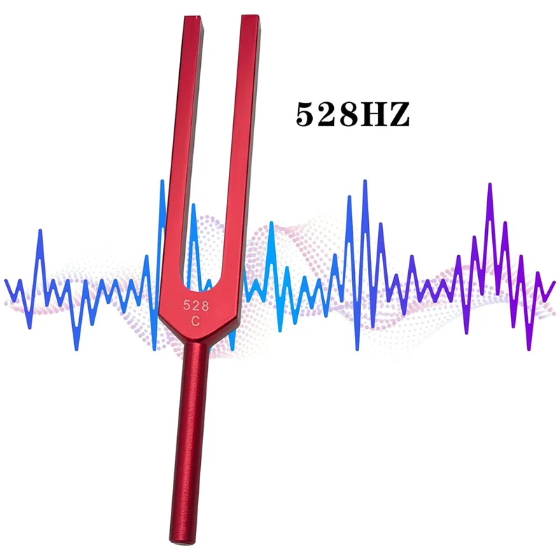 Garpu Tala, Garpu Tala 528 Hz untuk Penyembuhan Chakra, Terapi Suara, Menjaga Tubuh, Pikiran dan Jiwa Dalam Harmoni Sempurna, Mudah Dipasang, Merah