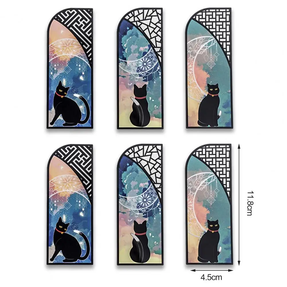 6-компонентная закладка для скрапбукинга, стеклянный блеск, водонепроницаемая, гладкая поверхность, многофункциональная Закладка, прозрачная, прекрасная черная Закладка