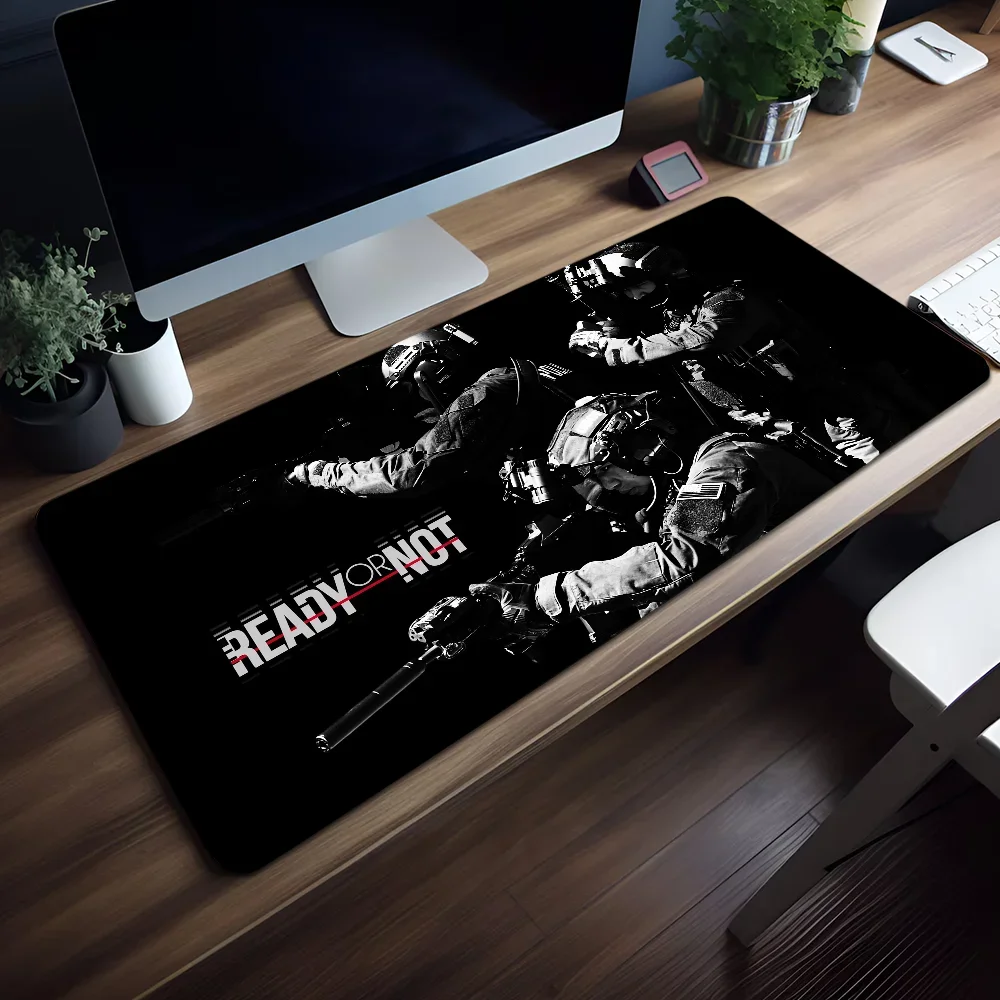 CIFBUY Pretty Ready Or Not Game Character Gaming Mouse Pad Large Desk Mat Lock Edge Keyboard Mat Office Computer Gamer Decor