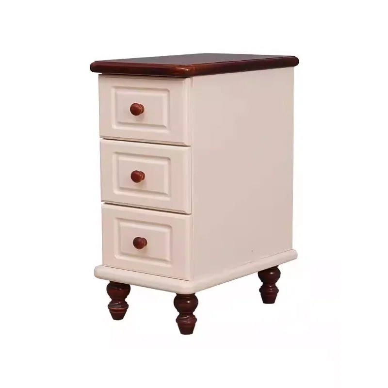

Simple modern solid wood pine bedside table Nordic small apartment mini narrow bedroom locker storage bedside table