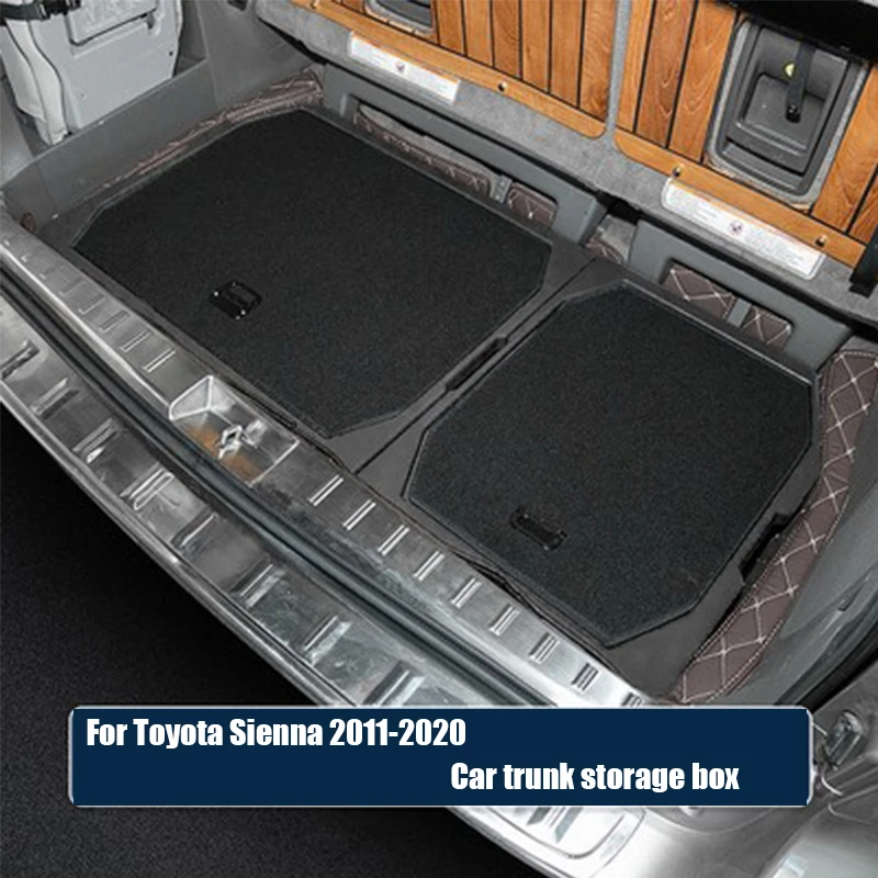 For Toyota Sienna 2020 2019 2018 2017 2016 2015 2014 2013 2012 2011 Rear trunk storage box ABS material car storage box