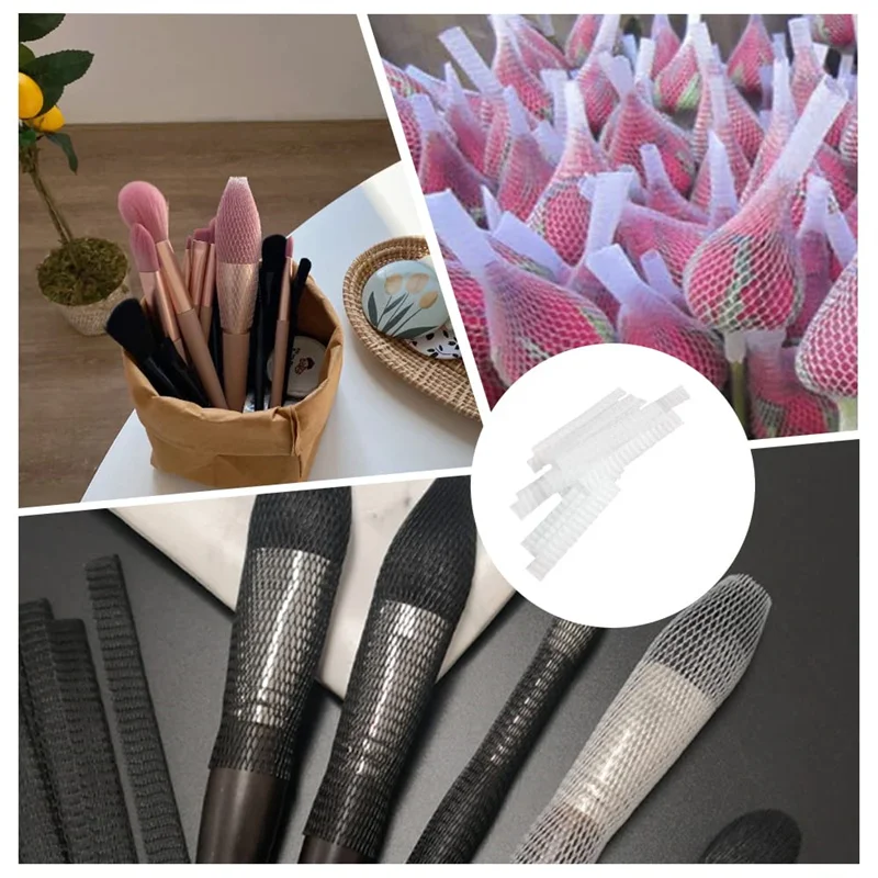 Zestaw siatek ochronnych na pędzle do makijażu 30/50/100 szt., wielorazowe siatki na pędzle do makijażu, siatka ochronna na pędzle do makijażu, zapobiegająca plamom.