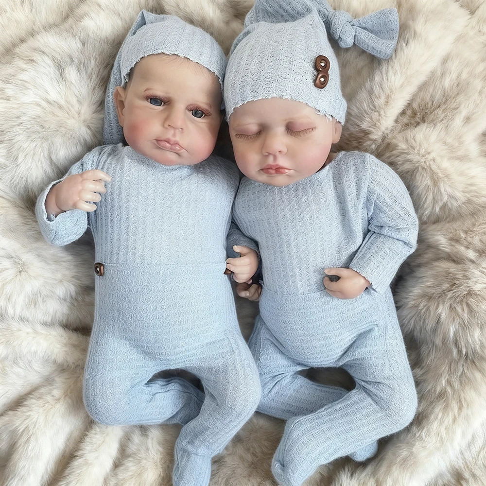 

19-дюймовая кукла Loulou Reborn с открытыми/закрытыми глазами, мягкая на ощупь 3D-кожа, нарисованная вручную волосы, реалистичная подарочная роспись куклы