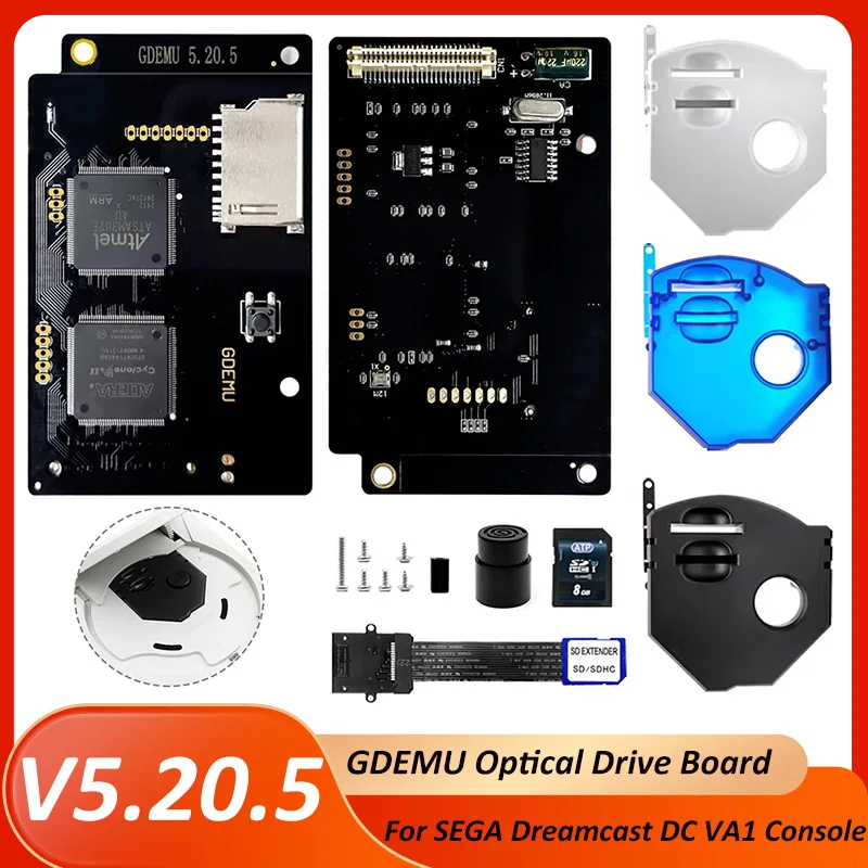GDEMU V5.20.5 DC Optical Drive Simulation Board and Remote Card Mount Kit for SEGA Dreamcast DC VA1 Console with SD Expander