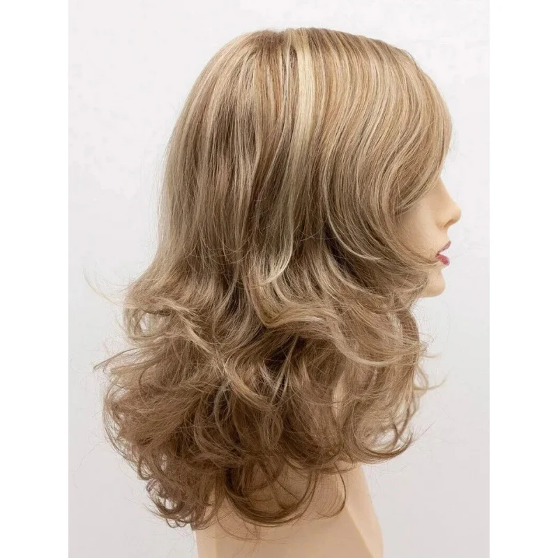 

Real Human Hair New Fashion Beautiful Women's Brown Mix Blond Wigs 16In