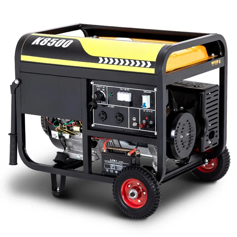 Gasoline generator 220V household small   high power outdoor stall 6500W hand starter -- burning gasoline 220V