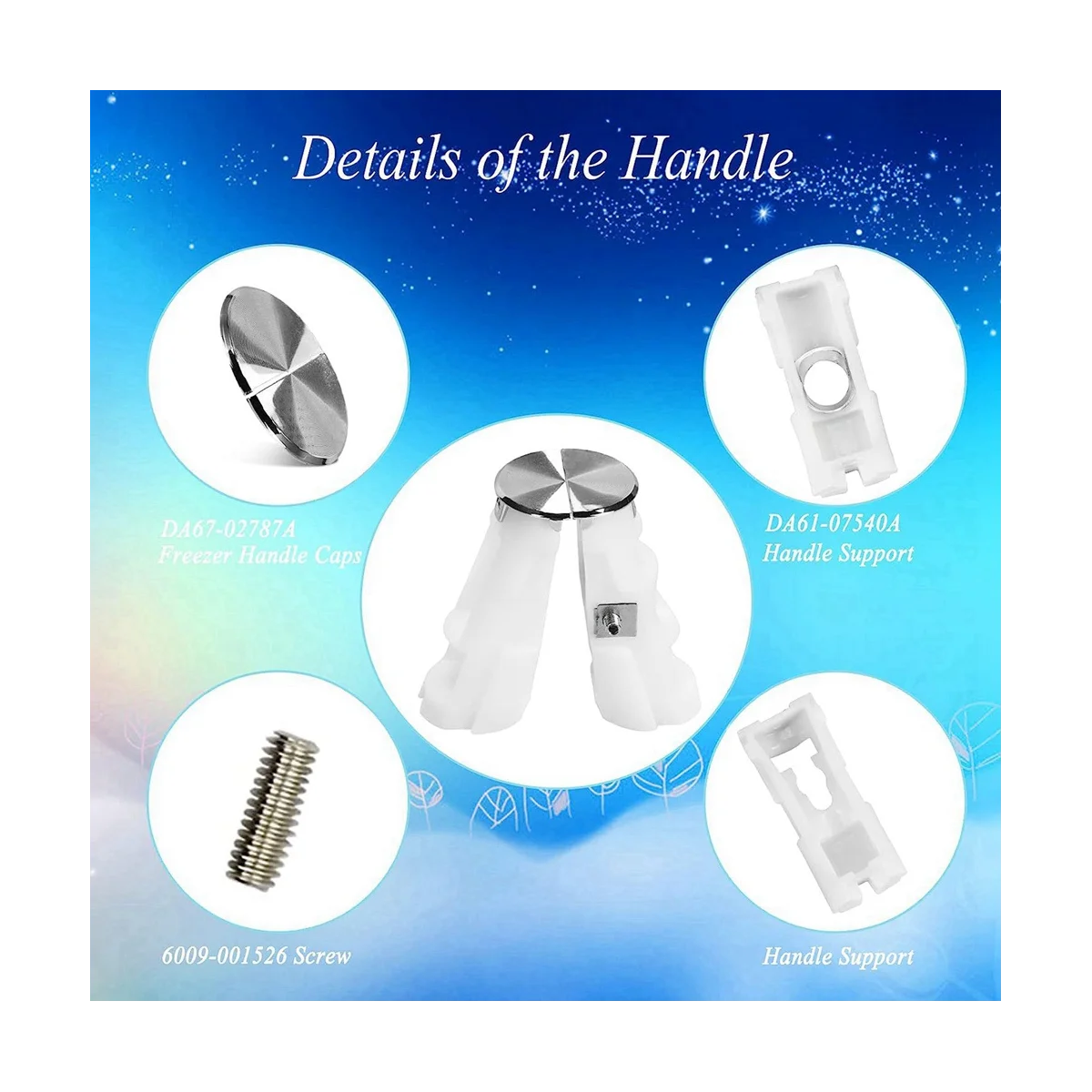 DA61-07540A Freezer Handle Support Kit Replacement PS4145181 AP5578979 3160453 DA67-02787A for Refrigerator