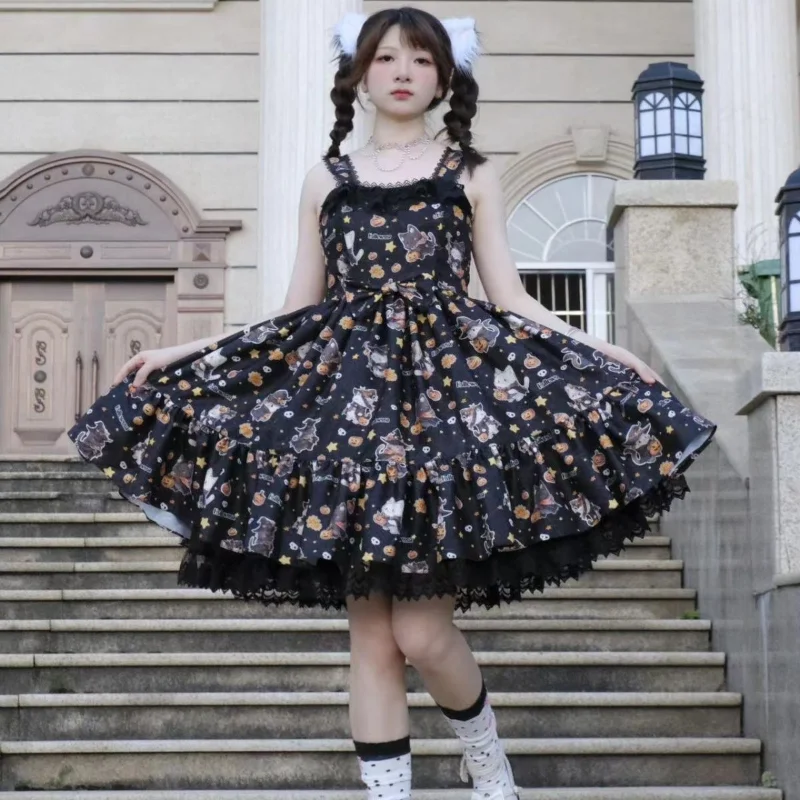 Original JSK Cute Girl Summer Dress Women 2024 Halloween Lolita Camisole Dress Y2k