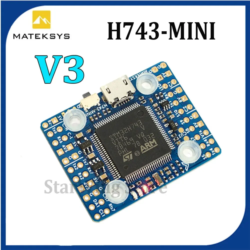 Matek H743-MINI V3 FC H743 controlador de vuelo 20x20mm ICM42688P ICM42605 OSD integrado 11 PWM 2-8S Lipo para Dron de carreras con visión en primera persona