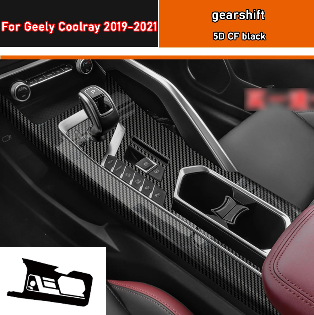 

Car Interior Sticker Gear Box Protective Film For Geely Coolray 2019-2021 Panel Sticker Carbon Fiber Black