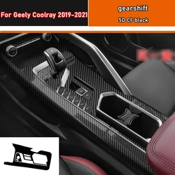 Car Interior Sticker Gear Box Protective Film For Geely Coolray 2019-2021 Panel Sticker Carbon Fiber Black