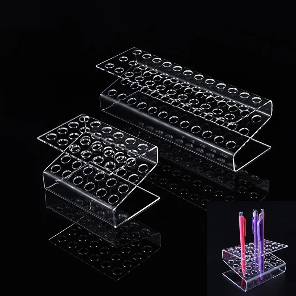 

Acrylic Pencil Holder Display Storage Shelf Cosmetic Brush Eyeliner Storage Rack Stationery Desk Organizing Transparent