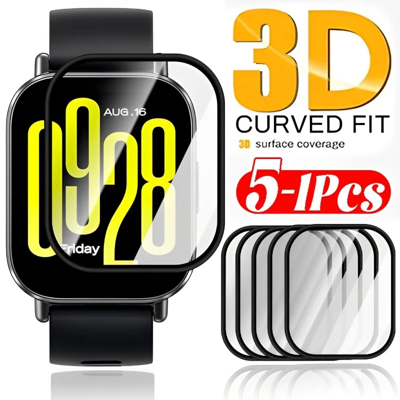 1-5PCS for Mi Redmi Watch 5 Lite 3D Curved Screen Flim Protective for Redmi Watch 5 Flexible Anti-scratch Smartwatch Accessories