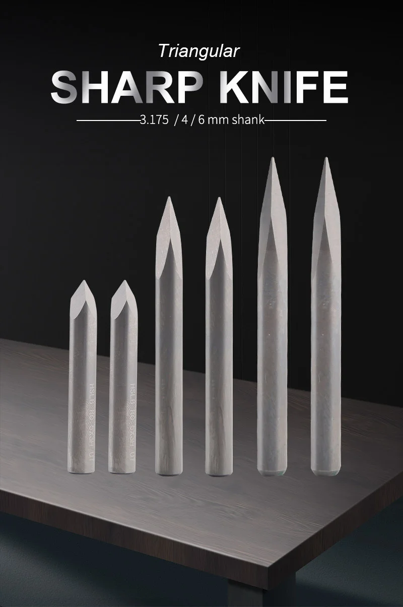 10 stücke CNC Gravur Bit 3 Rand Pyramide Gravur Bits 3,175mm Schaft 20-90D Hartmetall-schaftfräserCNC Router Bit fräser – Detail 1