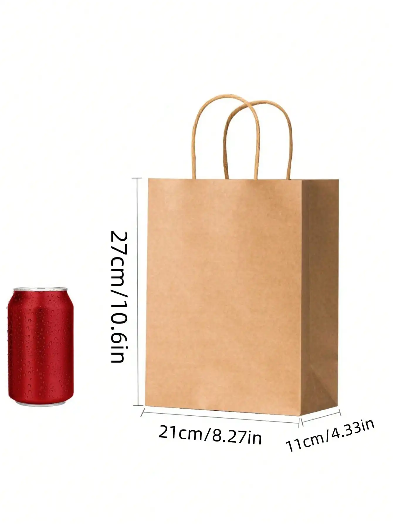 5/10/20/30pcs Brown Paper Bags with Handles, Gift Bags Bulk, Retail Bags, Shopping, Milk Tea bags, Eco-friendly Portable Bags