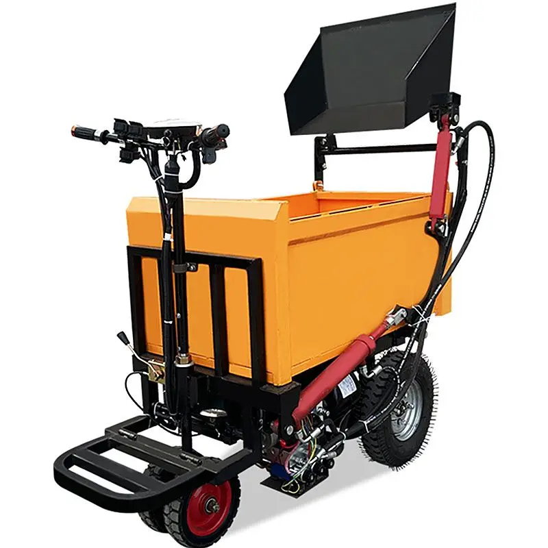 1 Ton Electric Three-Wheel Enclosed Self-Loading Dump Truck Industrial Shopping Use Construction Sand Transport Farm Manure