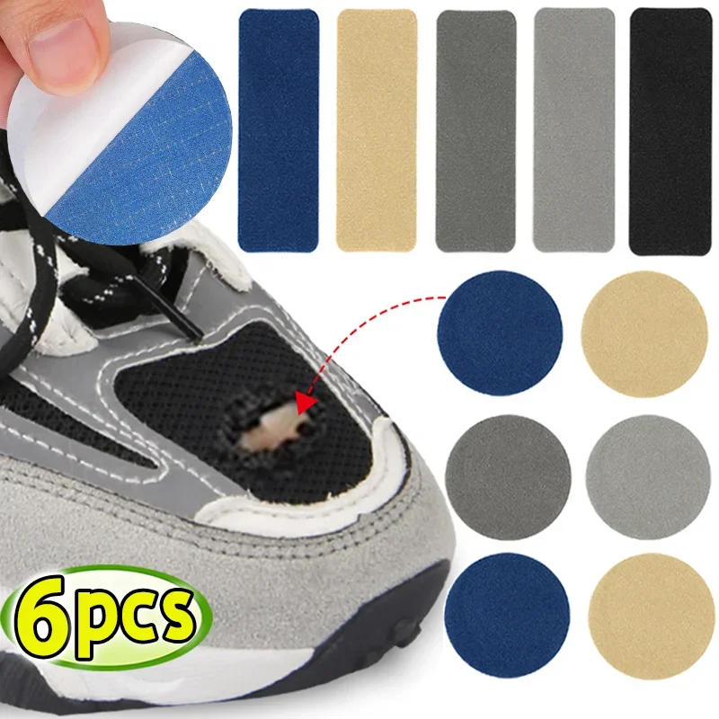 6pcs Sports Shoes Repair Stickers Suede Heel Protector Anti-Wear Repair Holes Self-adhesive Patches Insoles Pad Foot Care Insert