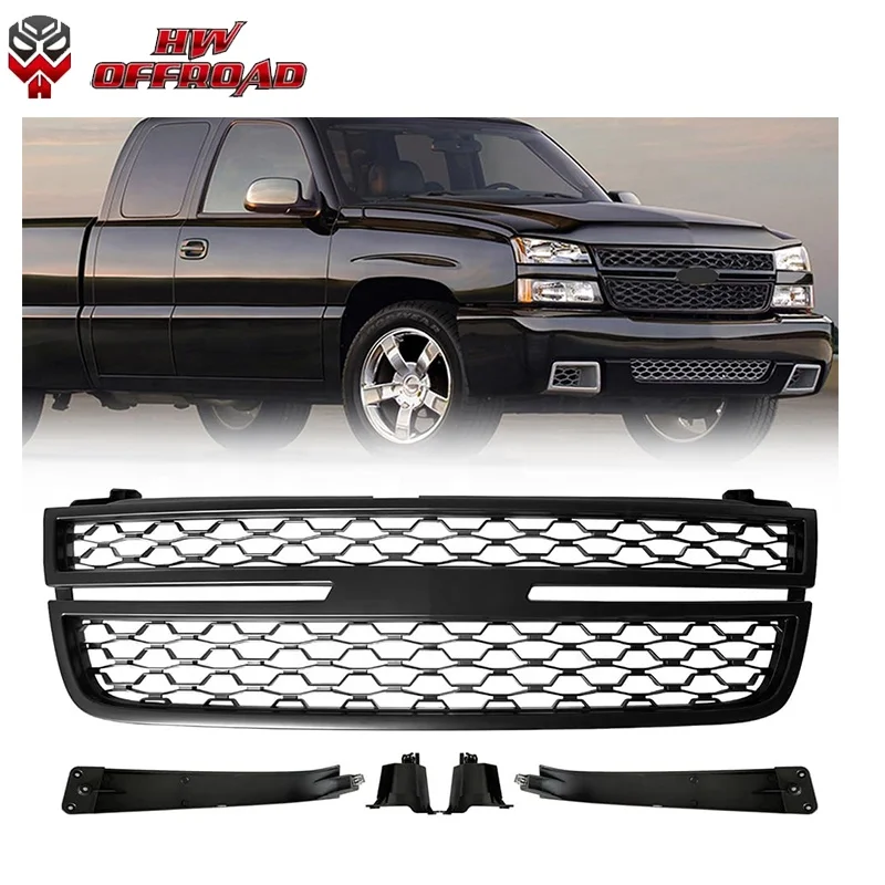 

HW 4x4 Front Bumper Grille Mesh Grill For 2005 2006 Chevrolet Silverado 1500 Pickup Offroad Exterior Accessories Parts