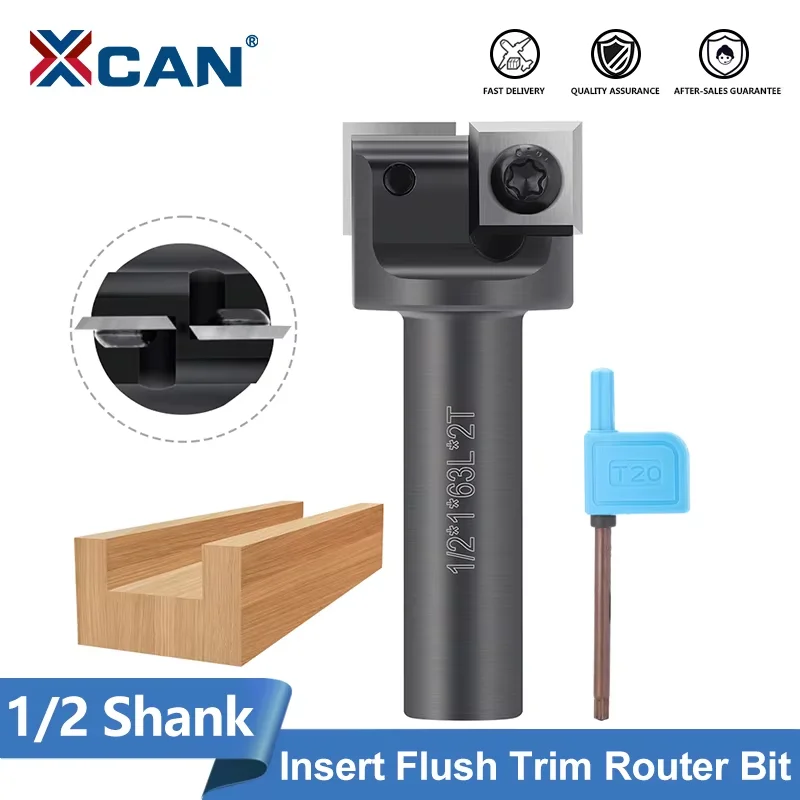 

XCAN 1pc Wood Planer Bit 12.7mm Shank Insert Style Spoilboard Surfacing Router Bit Insert Replacable Blade CNC Router Bit