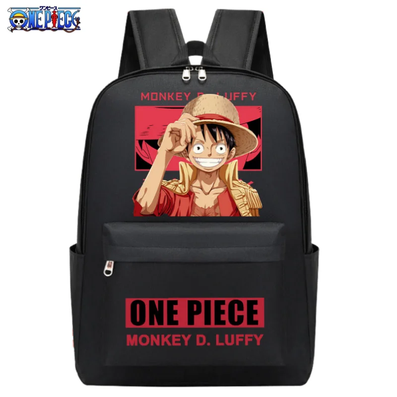 

One Piece Monkey D. Luffy Roronoa Zoro Creative Cartoon Q Edition Graphic Print Student Large Capacity Burden Reduction Backpack